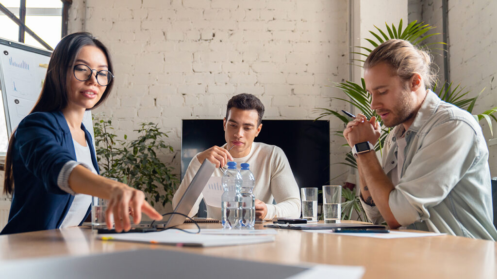 business people discussing project